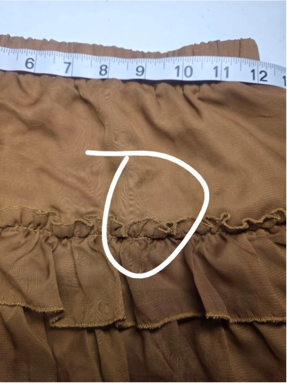 Women's Cecico Brown Layered Ruffle Mini Skirt S - Picture 8 of 8